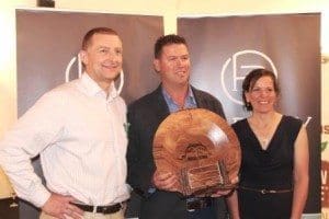 Rodney Galati (overall team, overall heifer, feedlot team winner), with Wayne Shaw Harvey Beef), and Allison Watson.