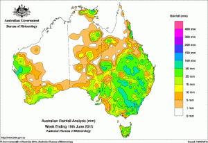 Rain received across Australia during the seven days to this morning. Click on map to view it larger format.