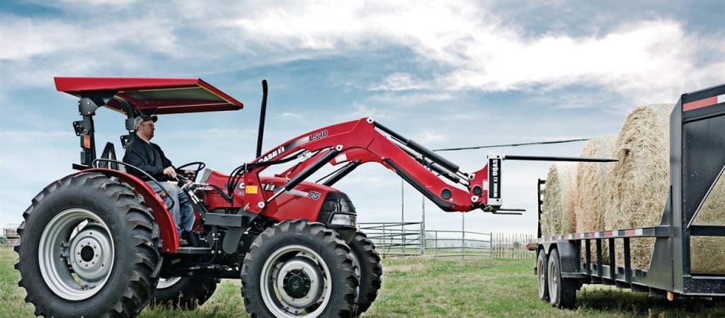 Case tractor loader hay