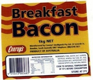 Conroys bacon label_0