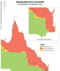 Cattle tick zones Qld