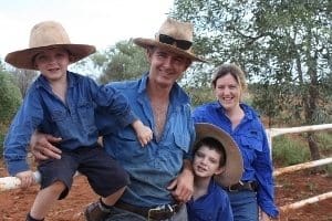 Damian and Kirsty Forshaw with their children on Nita Downs Station in the Kimberley