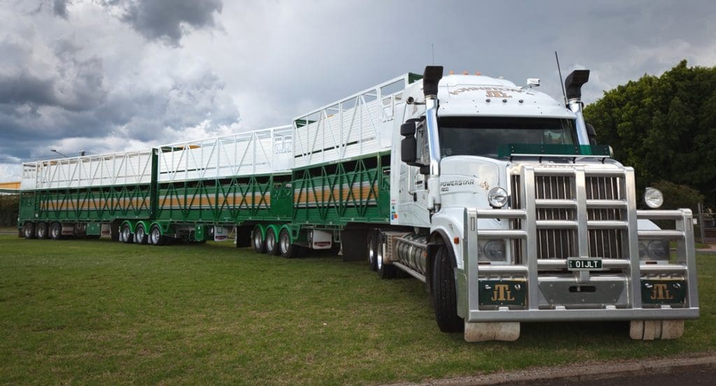 Oakey's Johnston Bros transport took delviery of its first Rytrans B-triple trailers in November. Image: Lime Light Photography. 