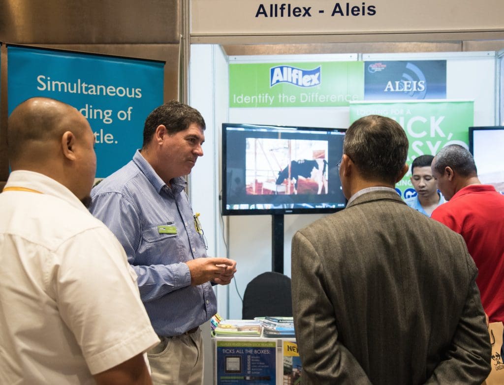 Allflex's Pat Gunston talks to delegates during the first LEP Expo in Indonesia last year.
