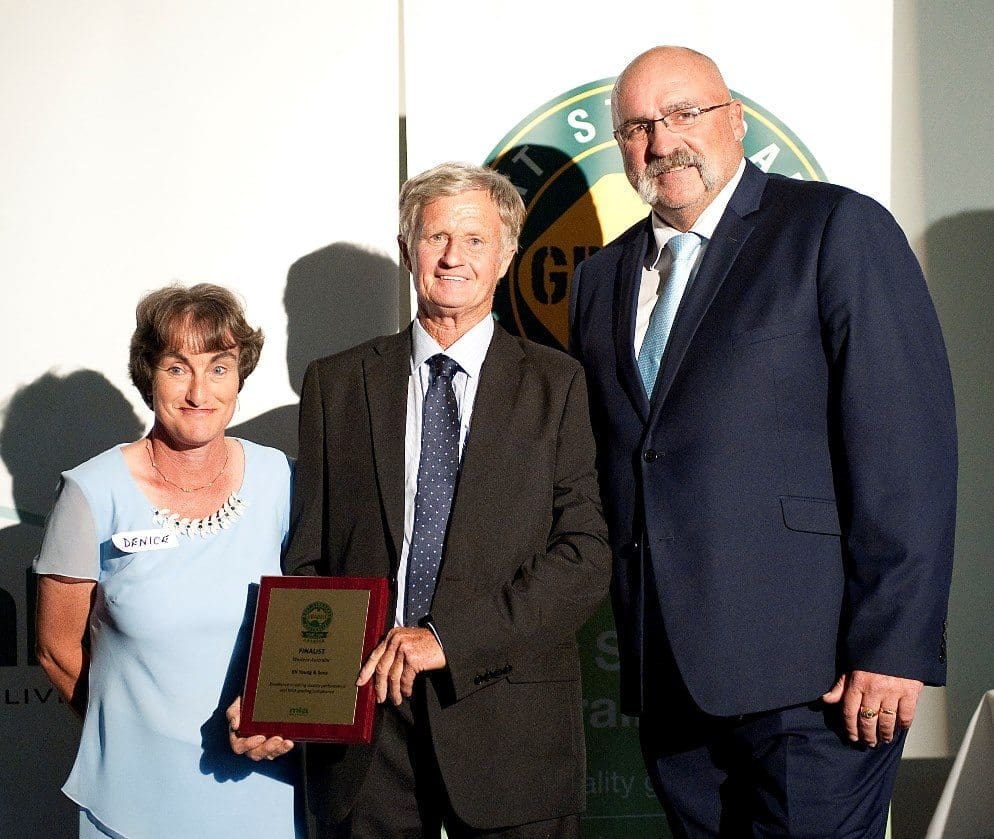 Western Australia’s MSA Producer of the Year Gerald Young with partner Denice Brookes and guest speaker, Merv Hughes.