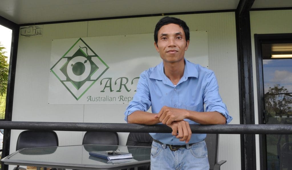 Vietnamese researcher Do Van Huong pictured at Australian Reproductive Technologies (ART) near Mount Chalmers in the Rockhampton region.