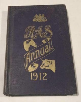 This well-preserved RAS Annual from Sydney show in 1912 documents livestock show culture from 104 years ago.