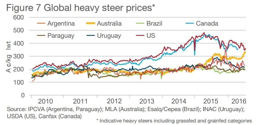 MLA cattle price graph