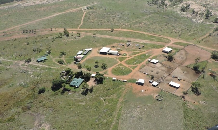 Doongmaboola homestead complex from the air