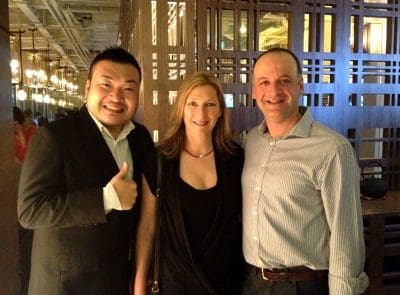 Kanpai president Soji Hiraide with Vicki and Nick Sher