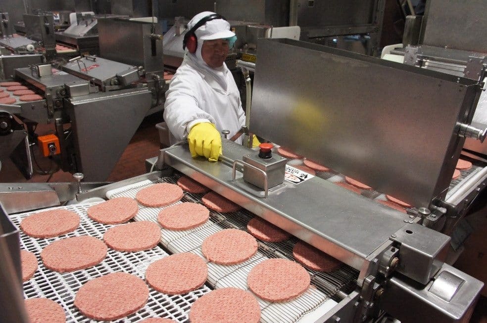 McDonald's burger pattie production at AFC, Coominya