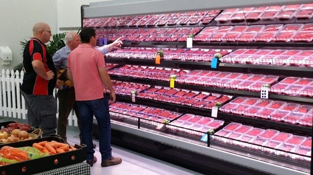 Retail display used as part of the meat colour project at Charles Sturt University, Wagga Wagga