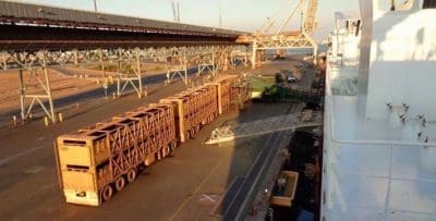 The Greyman Express loading in Darwin.