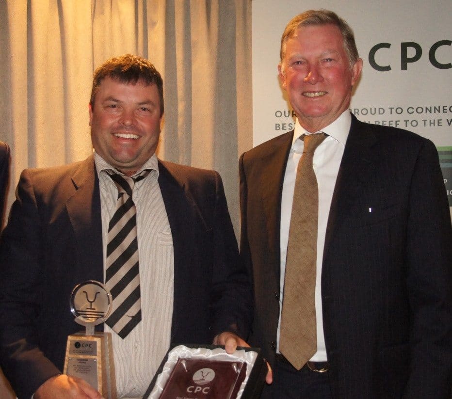 Teamwork award winner Glen Brooker from Carlton Hill station, WA, with CPC board chairman Mark Bahen.