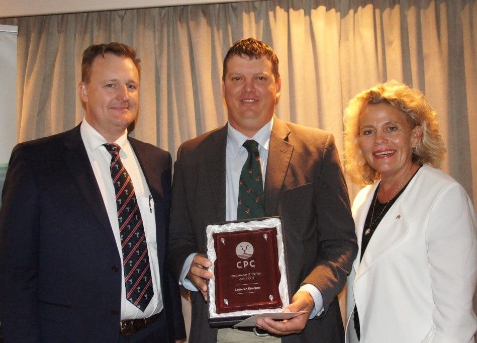 Ambassador’s award winner was Cameron Kruckow from Manbulloo station near Katherine, with NFF's Fiona Simson and Troy Setter