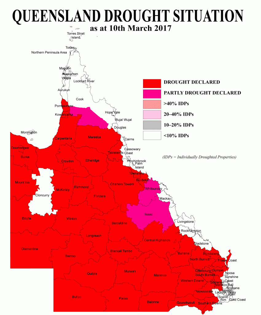 Qld drought map Mar 2017