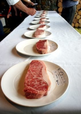 Wagyu branded beef judging