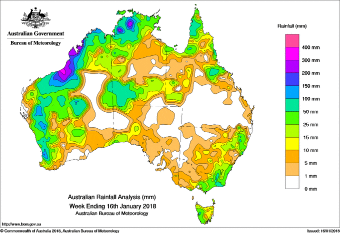 Weekly Rainfall Wrap 14 Day Outlook 17 Jan 2018 Beef Central