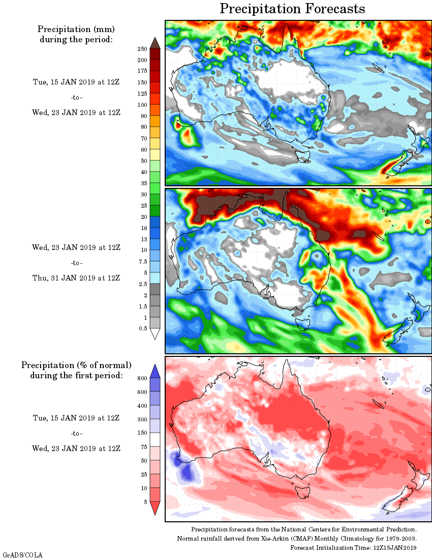 Weekly Rainfall Wrap Rain Outlook 16 Jan 2019 Beef Central