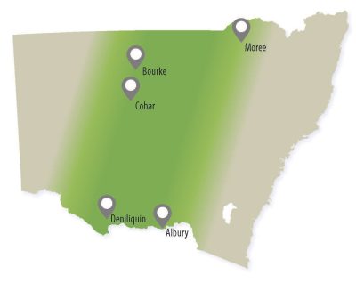 Map of anthrax risk areas in NSW