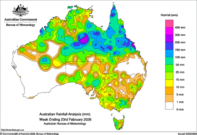 More heavy falls across parts of northern & central Australia